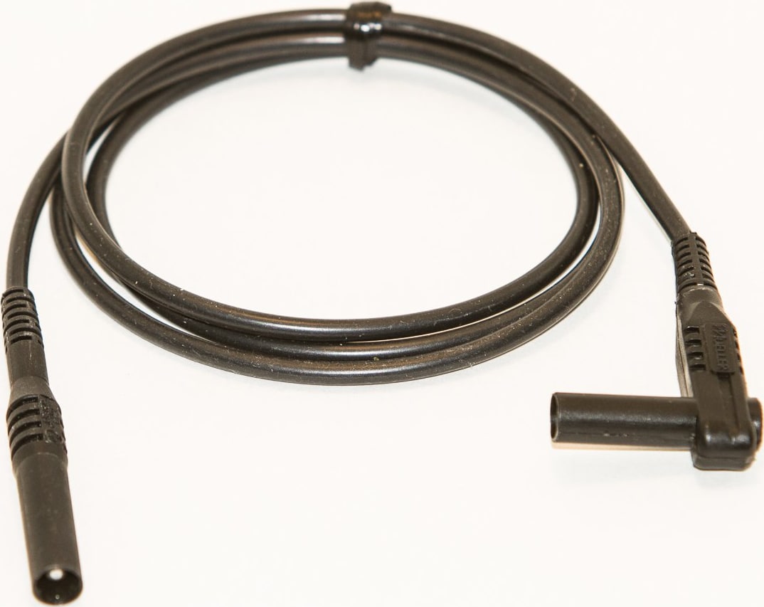 Mueller Electric BU-6162-M-60-0 Black Rt Angle Shrouded Banana Plug