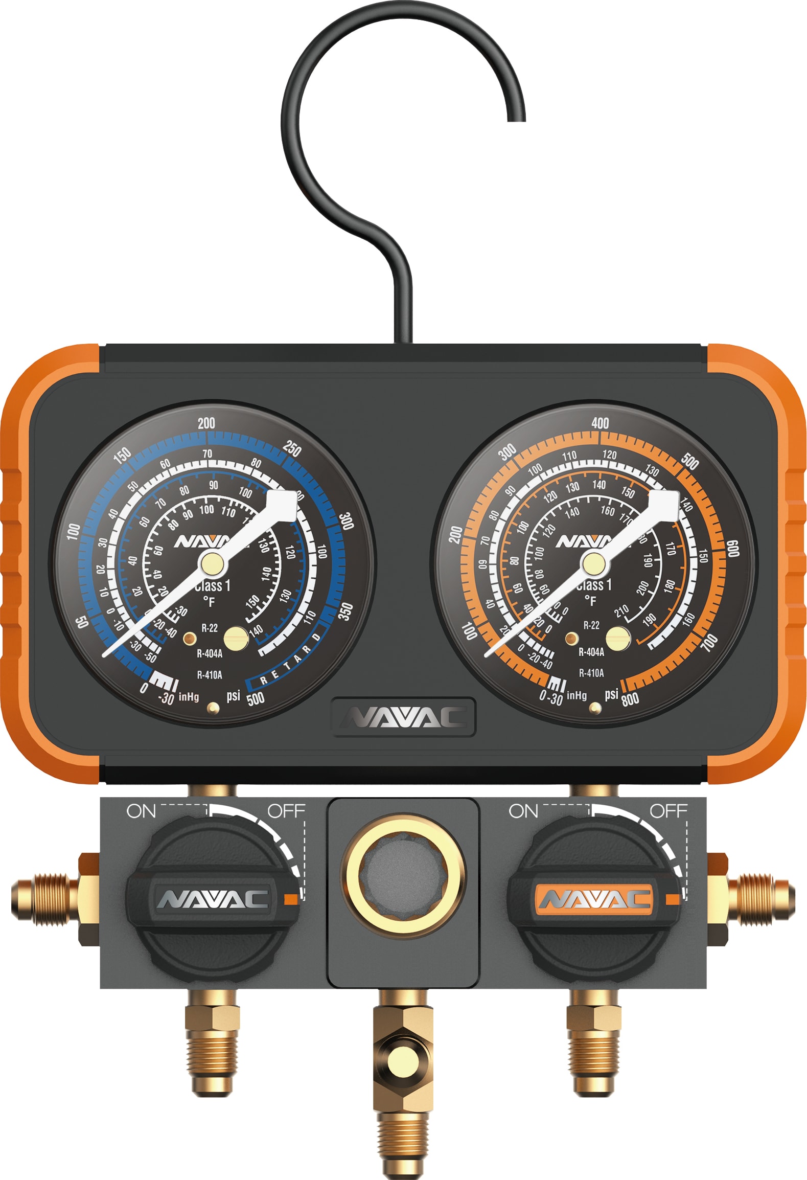 3R02 NAVAC NRM1B0201 Manifold Gauge Single Head 5 HS Hoses