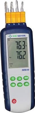 Oakton WD-20250-03 Digi-Sense 4-Input Data Logging Thermocouple Probe Thermometer, Type K/J, NIST Traceable Cal