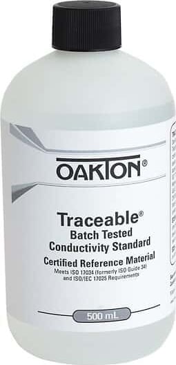 Oakton 00652-26 - Traceable Conductivity and TDS Standard, Batch-Tested, 100 uS; 500 mL