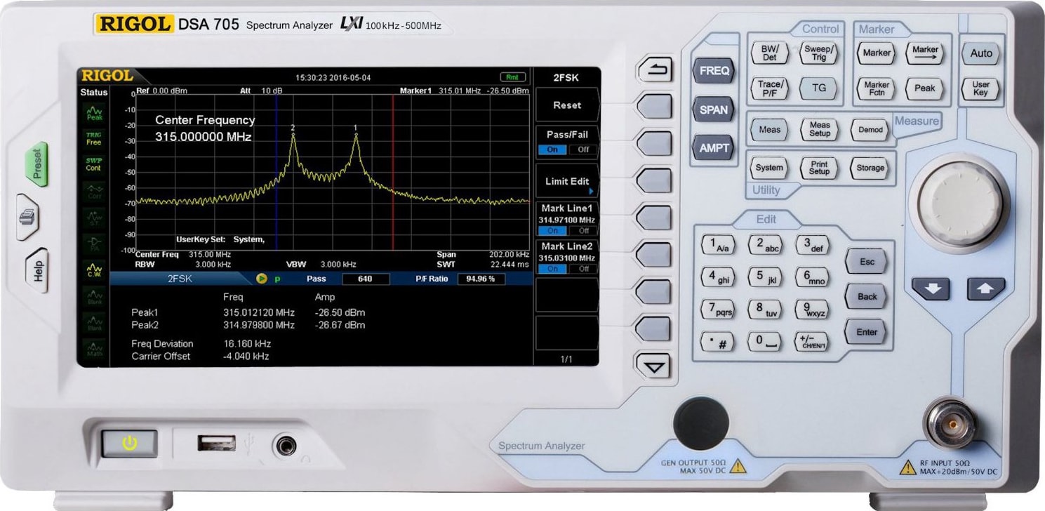 Rigol DSA705 Spectrum Analyser 500MHz