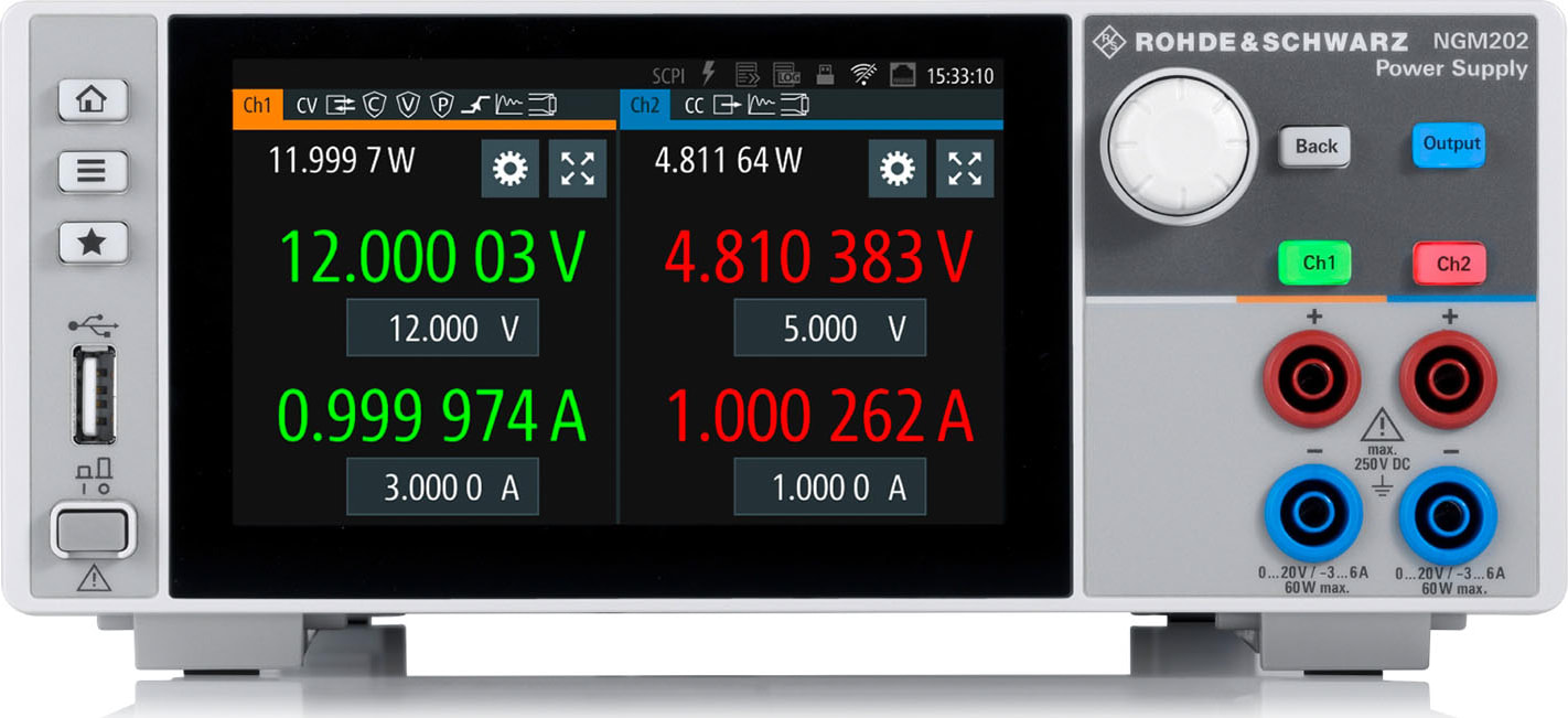 [NBC] R&S NGM202 2チャネル直流電源 120W, 0-20V, 2ch Power supply, Opt. B105 ( 0852)