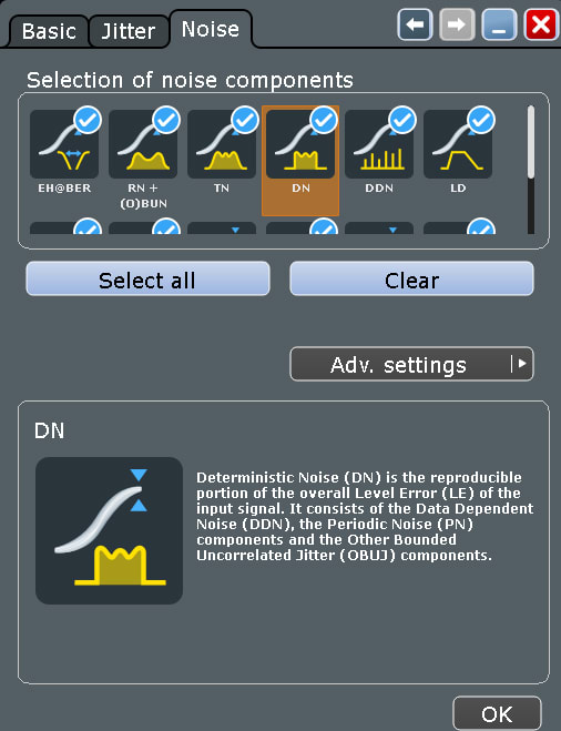 Rohde & Schwarz RTO-K134 - Advanced Jitter and Noise Analysis separation of jitter and noise components