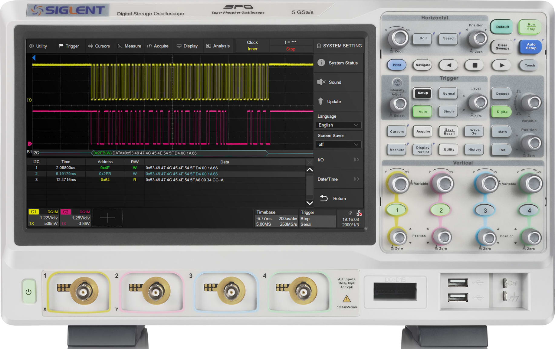 Siglent SDS5034X - 350MHz / 4 Channel Digital Oscilloscope