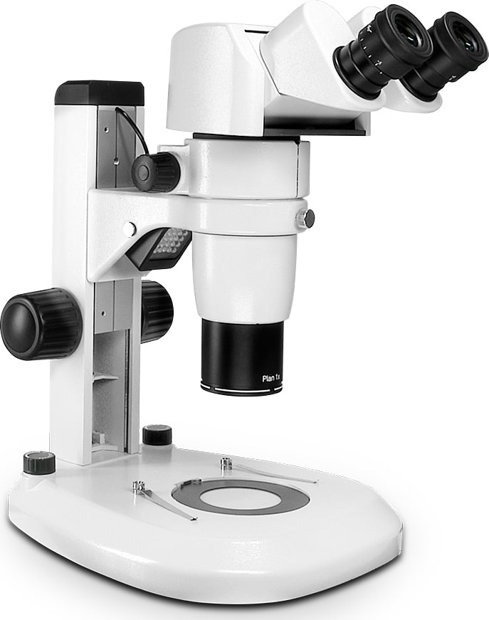 Scienscope CMO-PK2E-LED E-Series 0�-45� Tilting Head on Dual Focus Ergo-Track Stand with Stage & LED Ring Light