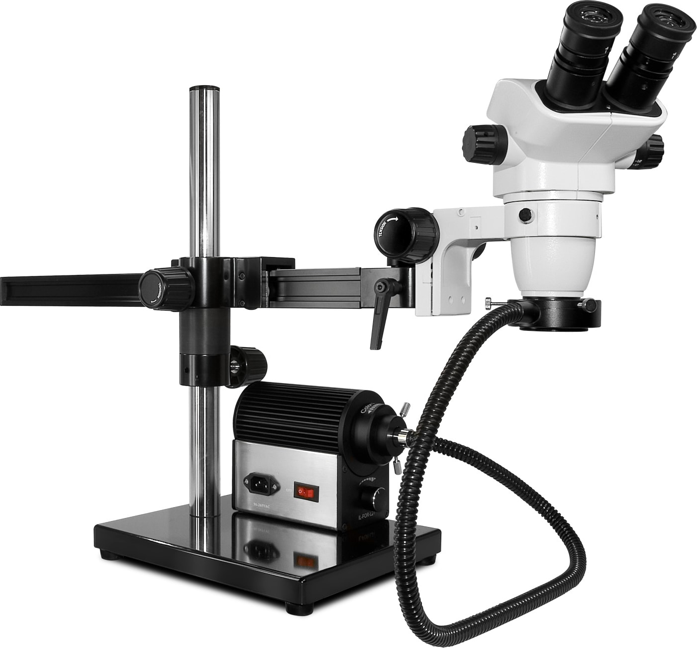 Scienscope CMO-PK5E-AN-S Binocular Head Microscope System, Single Arm Boom Stand
