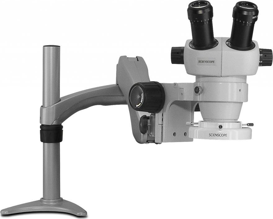 Scienscope ELZ-PK3-FR ELZ Stereo Zoom Binocular on CF Articulating Arm w/ Fluorescent Ring Light