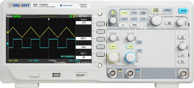 Siglent SDS1102CFL Digital Oscilloscope - Front View