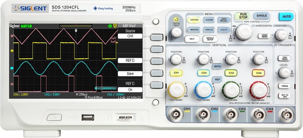 Siglent SDS1204CFL Digital Oscilloscope - Front View