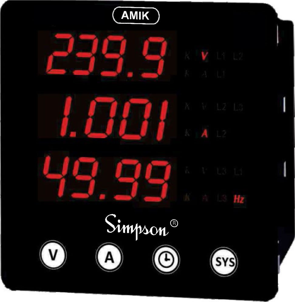 Simpson A100 AMIK 100 Three Phase Digital Panel Meter