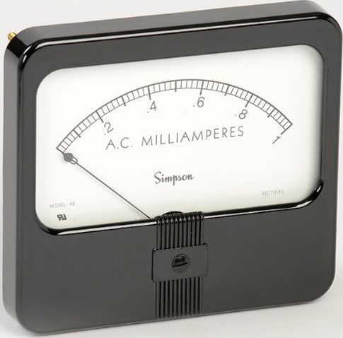Simpson Rectangular Style Analog Panel Meter