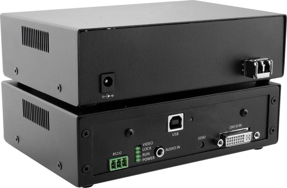Smart-AVI FDX-3000-PRO - Single-Mode DVI-D, Stereo Audio, and USB Keyboard-Mouse Fiber Extender