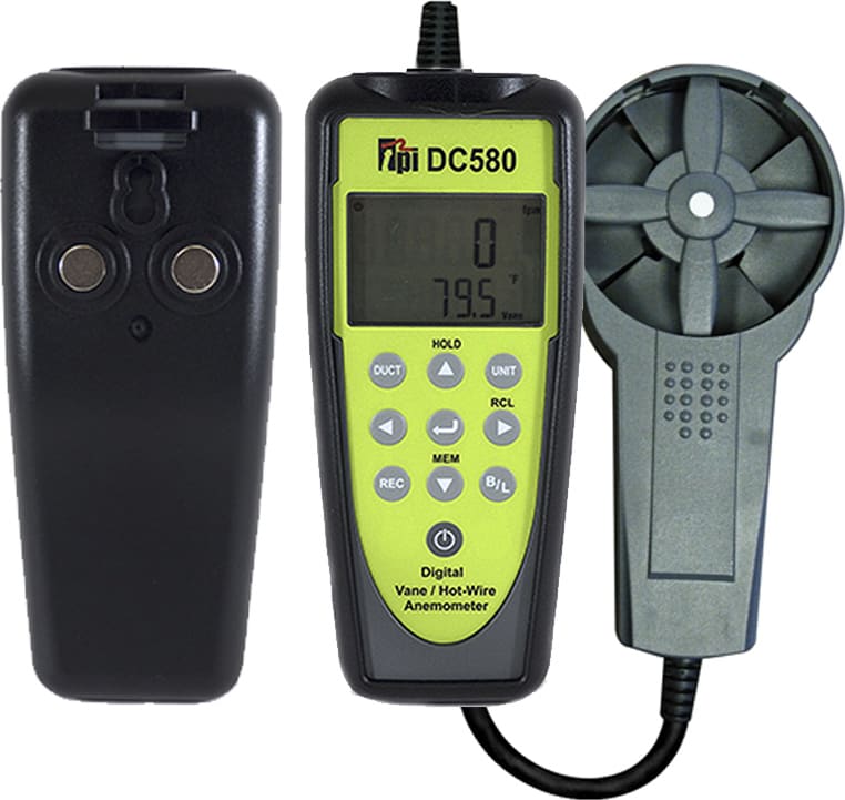 TPI DC580 Airflow Meter , Vane probe, Carrying case