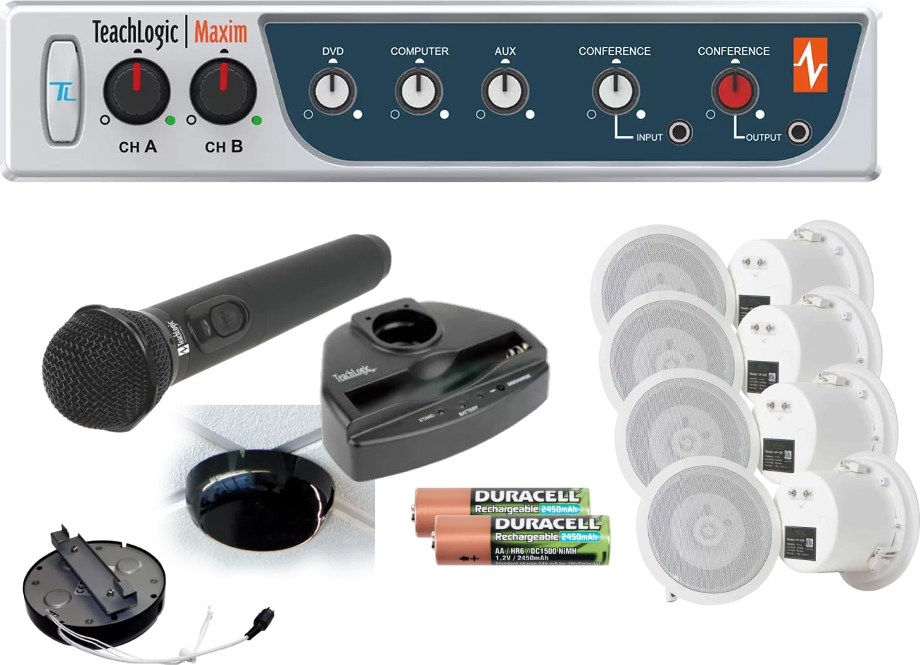 Teach Logic IRM-6120/CS4 - Maxim III w/Ceiling Speakers, Handheld Mic & Drop-in Charger