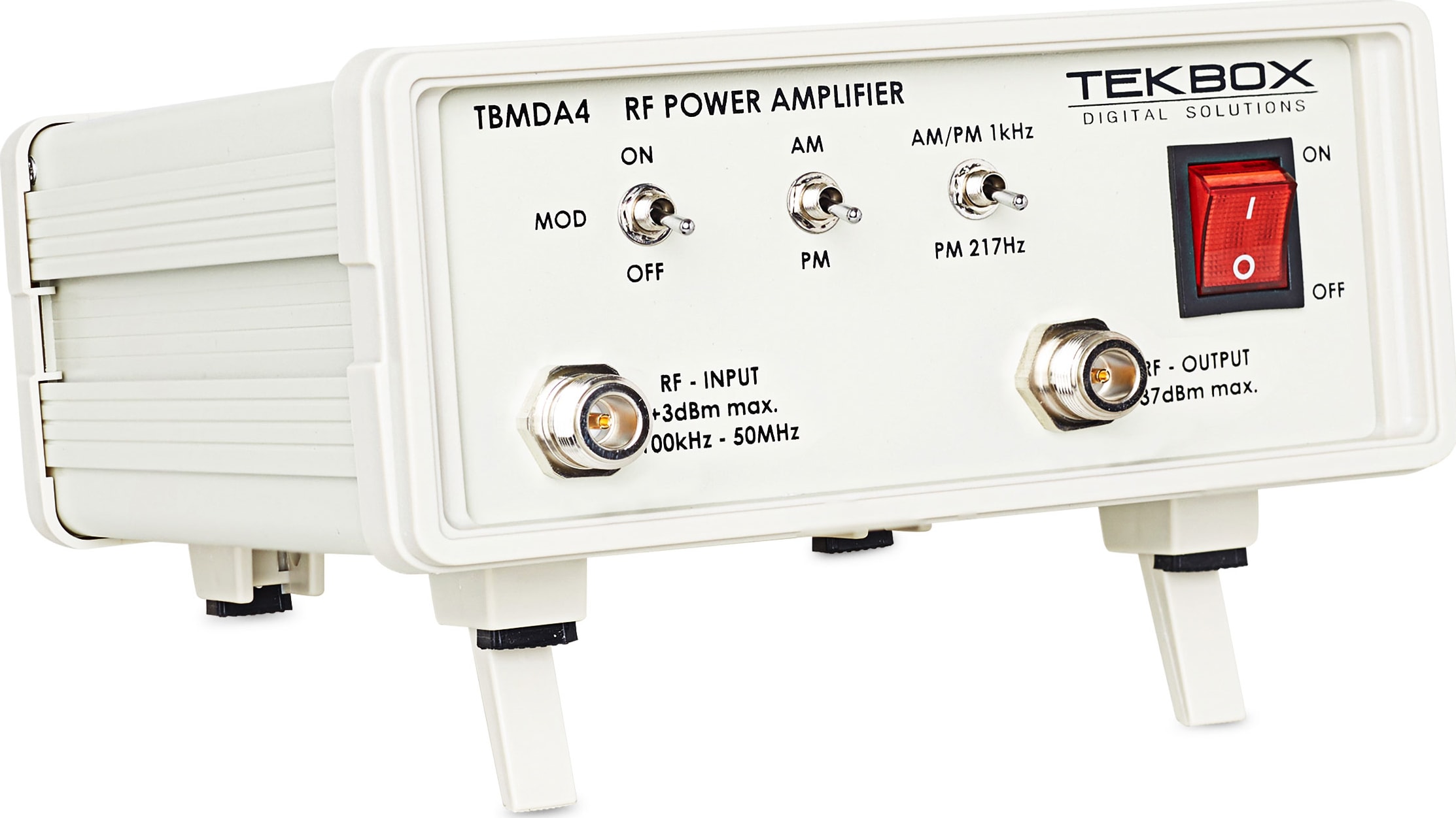 TekBox TBMDA4 modulated wideband driver amplifier, front view