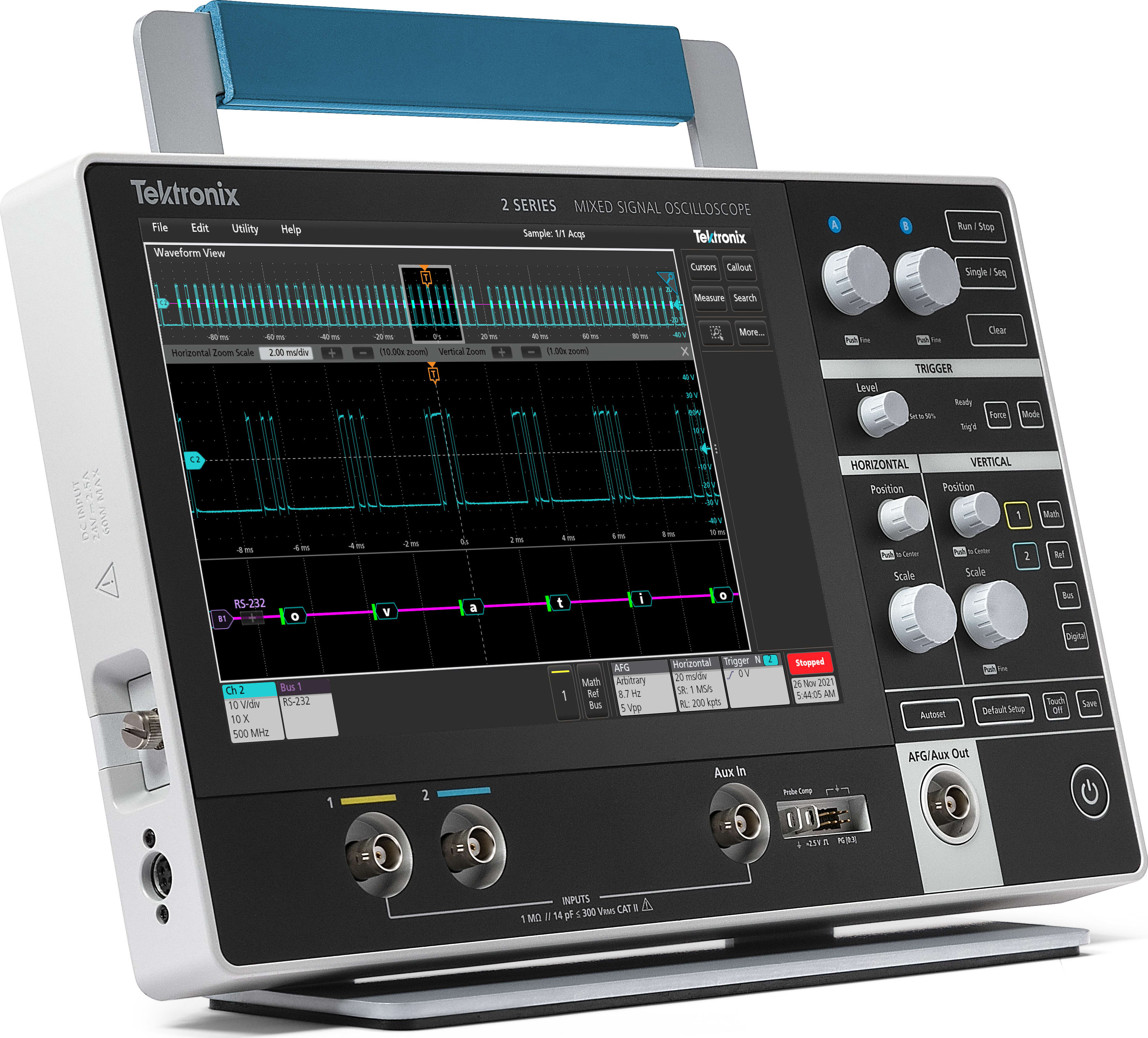 Tektronix MSO22 2-BW-70 - Mixed Signal Oscilloscope (70 MHz / 2 Channels) TechEdu