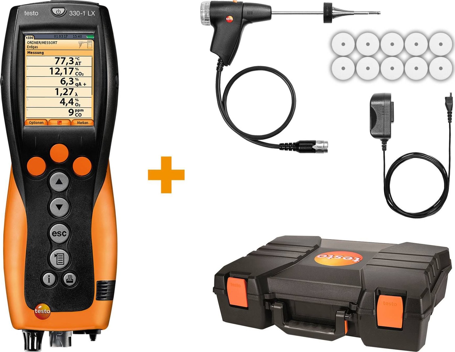 Testo 330-1 LX KIT 1 - Commercial / Light Industrial Combustion Analyzer Kit