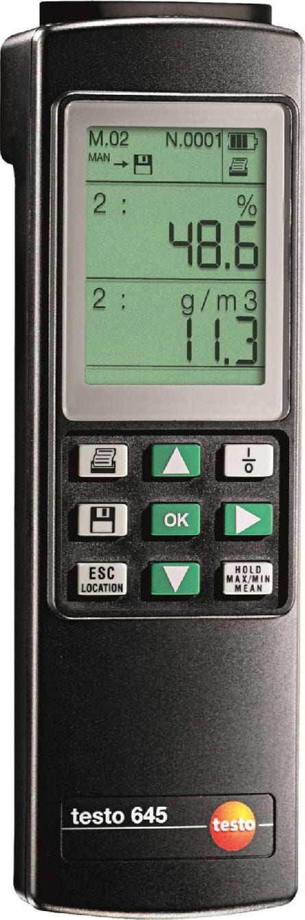 Testo 645 - Humidity Measuring Instrument for Industry (Part Number 0560 6450)