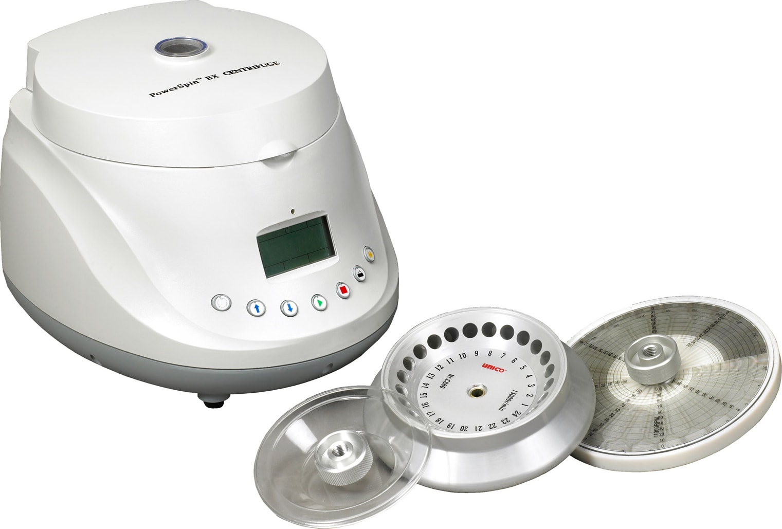 Unico C886 PowerSpin BX Centrifuge, Variable Speed 1,000-13,000 RPM with 24 Place Microhematocrit Rotor and 24 Place MicroCentrifuge Rotor