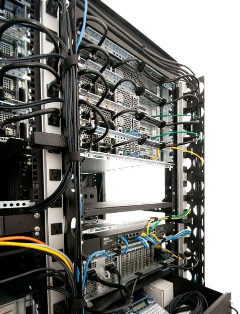 Vertical Power Strip Mounted to Rack