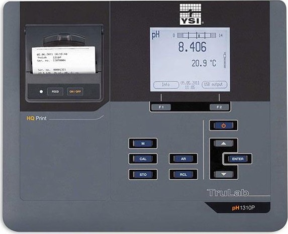 YSI TruLab pH 1310P pH/mV single channel benchtop instrument with BNC, Data Transfer Via USB and Integrated Thermal Printer