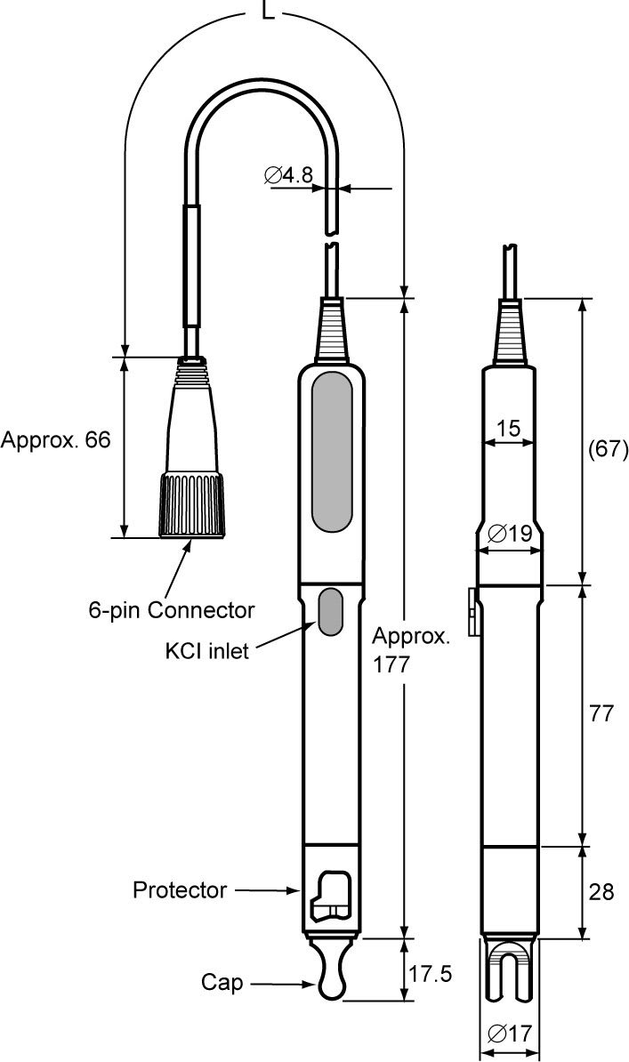 Yokogawa OR72SN-41-AA KCl Refillable ORP Electrode Sensor, 0.75m cable