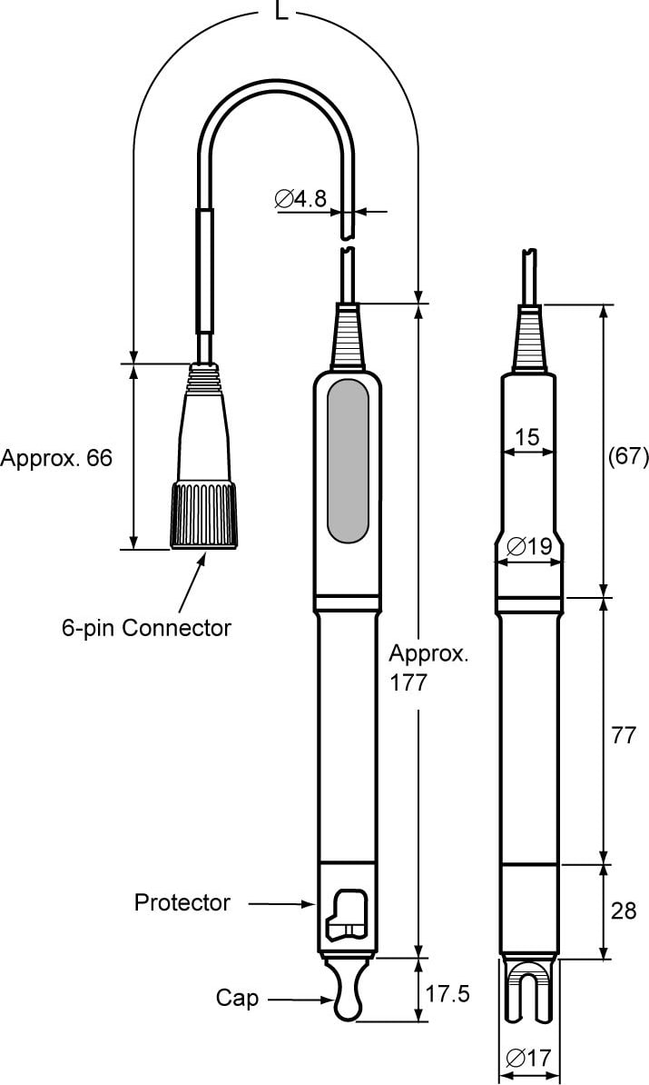 Yokogawa PH72SN-13-AA KCl Non-refillable pH Electrode Sensor, 3m cable