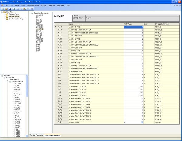 Yokogawa LL50A Parameter Setting Software