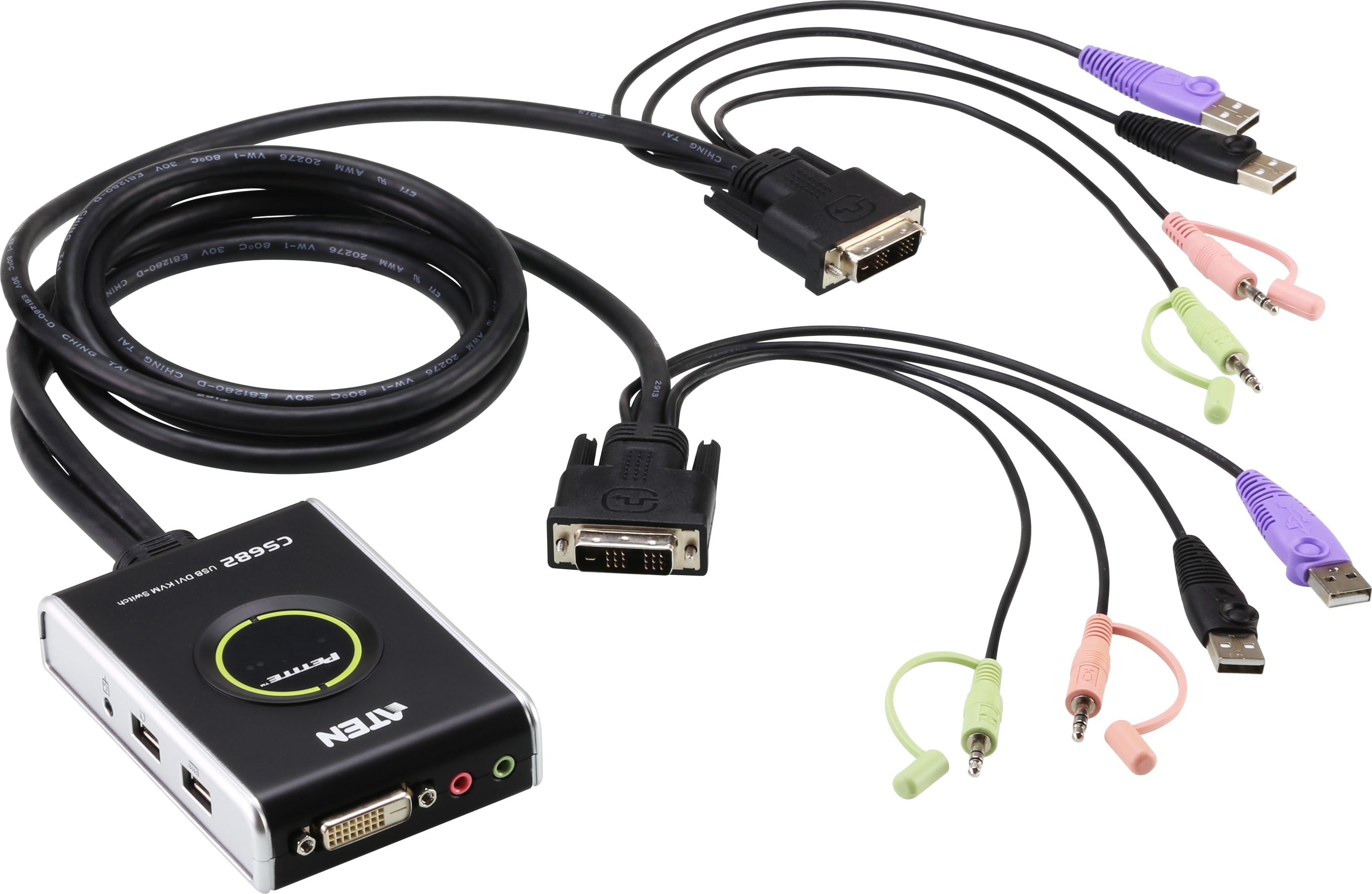 Aten CS682 - 2-Port USB DVI/Audio KVM Switch (Black) Touchboards