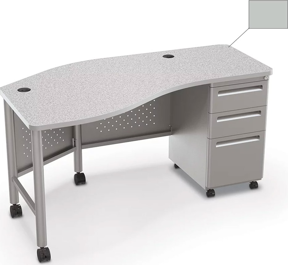 MooreCo balt 91107 Instructor Teacher's Desk Box 2 (File) - Platinum