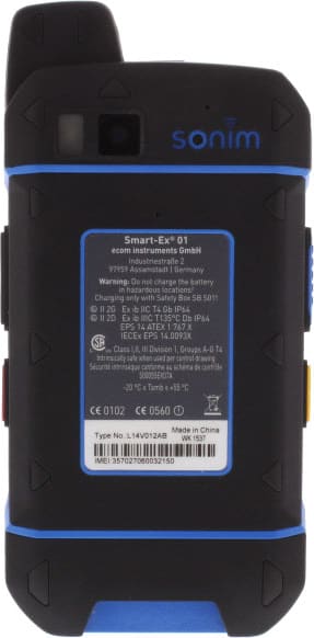 ecom Smart-Ex 01 Intrinsically Safe Smartphone - Rear View