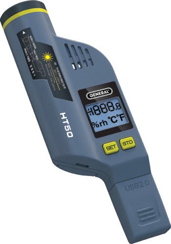 General Tools HT50 USB RH-Temp-GPP Data Logger with LCD and IRT