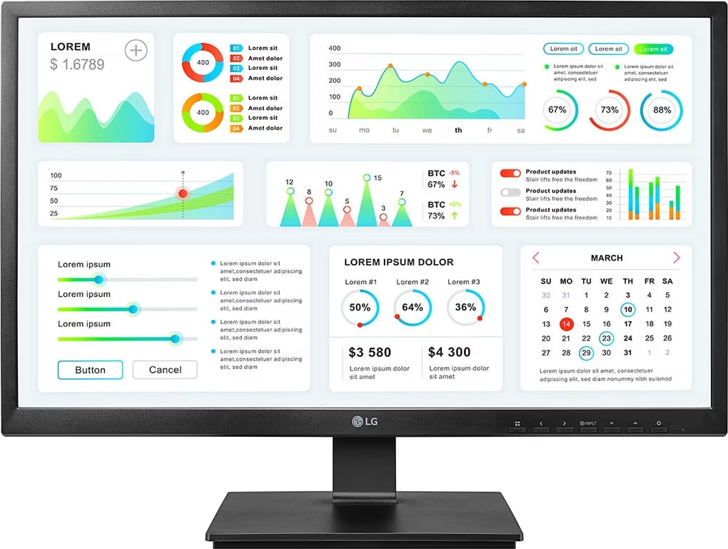 LG 27BK550Y-B: 27” Class (27” Diagonal) IPS Multi-tasking Monitor