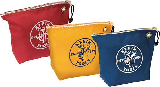 Klein Tools 5539CPAK Assorted Canvas Zipper Bags, 3-pack