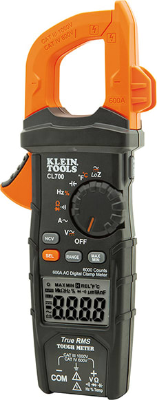 Klein Tools CL700 Digital Clamp Meter, AC Auto-Ranging, 600A