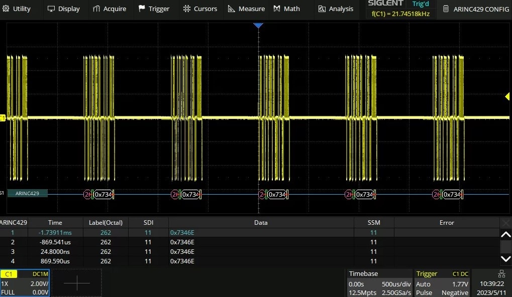Siglent SDS6000Pro-ARINC - ARINC 429 Decode Option for SDS6000A ...