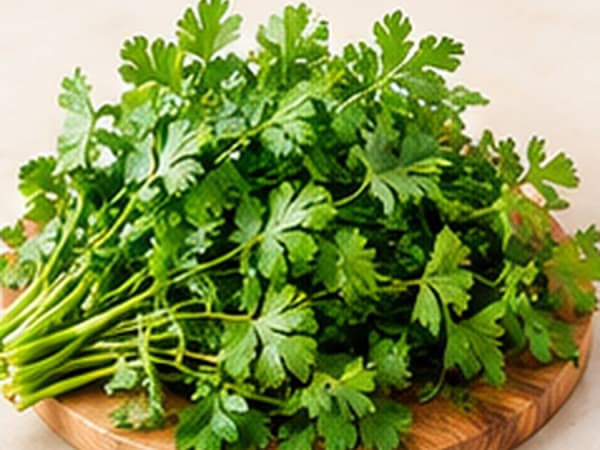 Fresh coriander leaves, hand-picked and packed for air freight