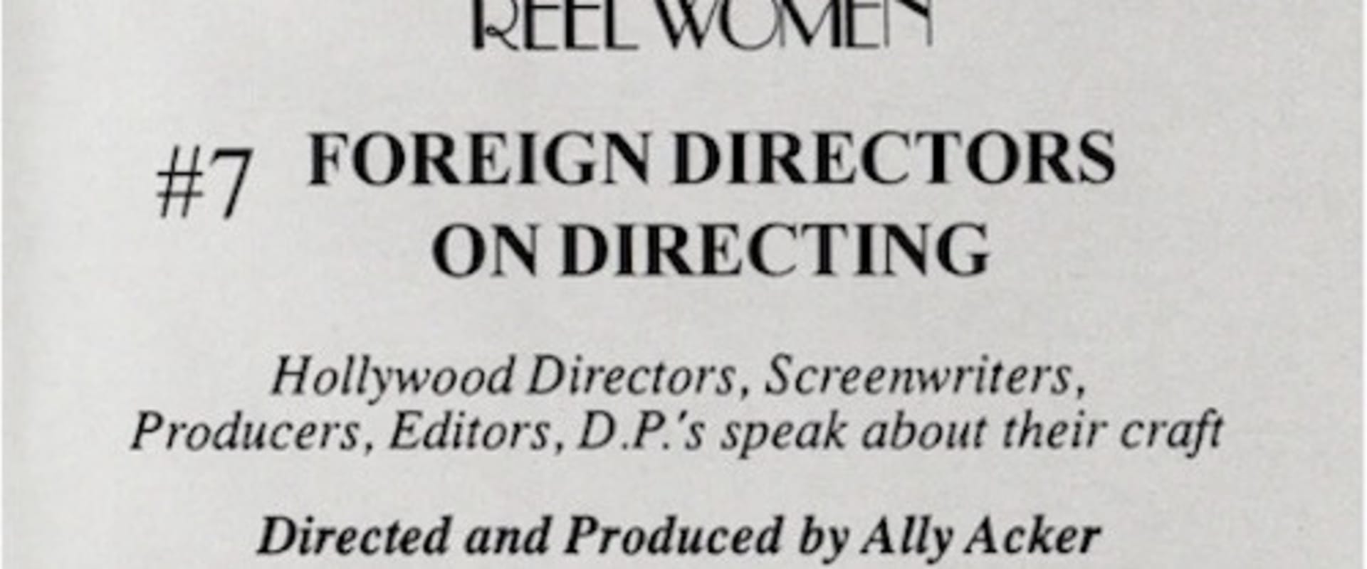 Documentary backdrop image for Foreign Directors on Directing (2008)