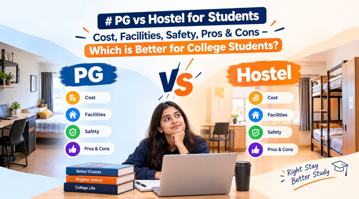 PG vs Hostel for Students: Cost, Facilities, Safety, Pros &amp; Cons – Which is Better for College Students?