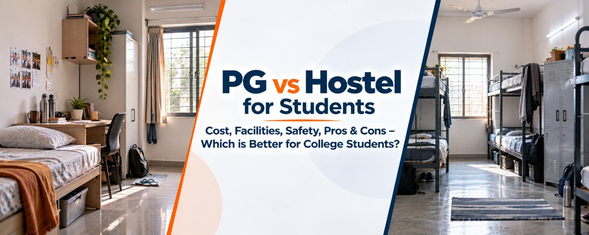PG vs Hostel for Students: Cost, Facilities, Safety, Pros & Cons – Which is Better for College Students?