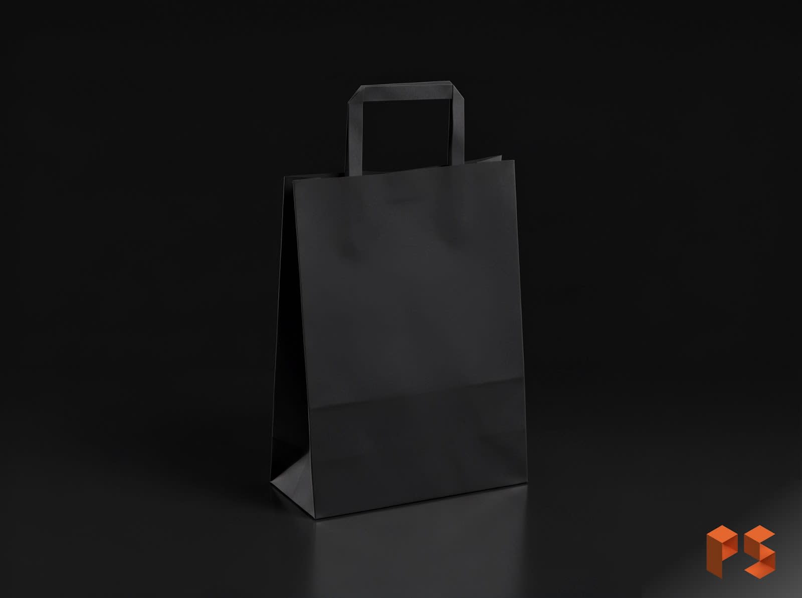 Bolsa Papel C/Manija Papel 14 x 20 x 8 Negra