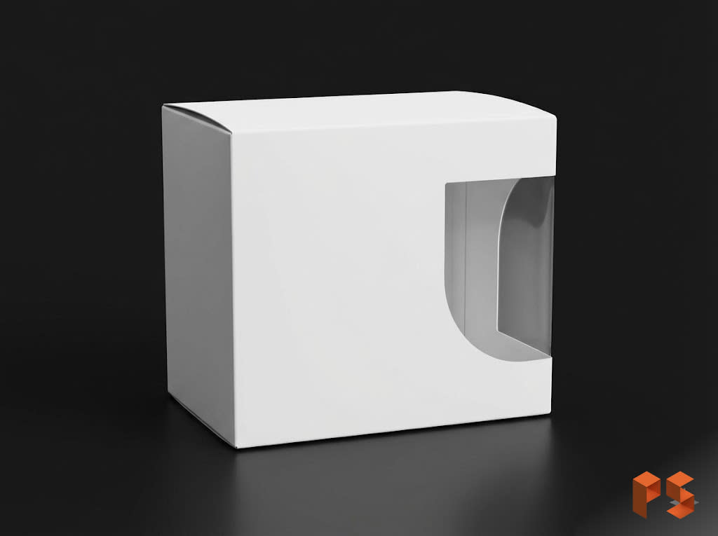Caja P/Taza Cartulina C/Visor 12x8,5x11 cm