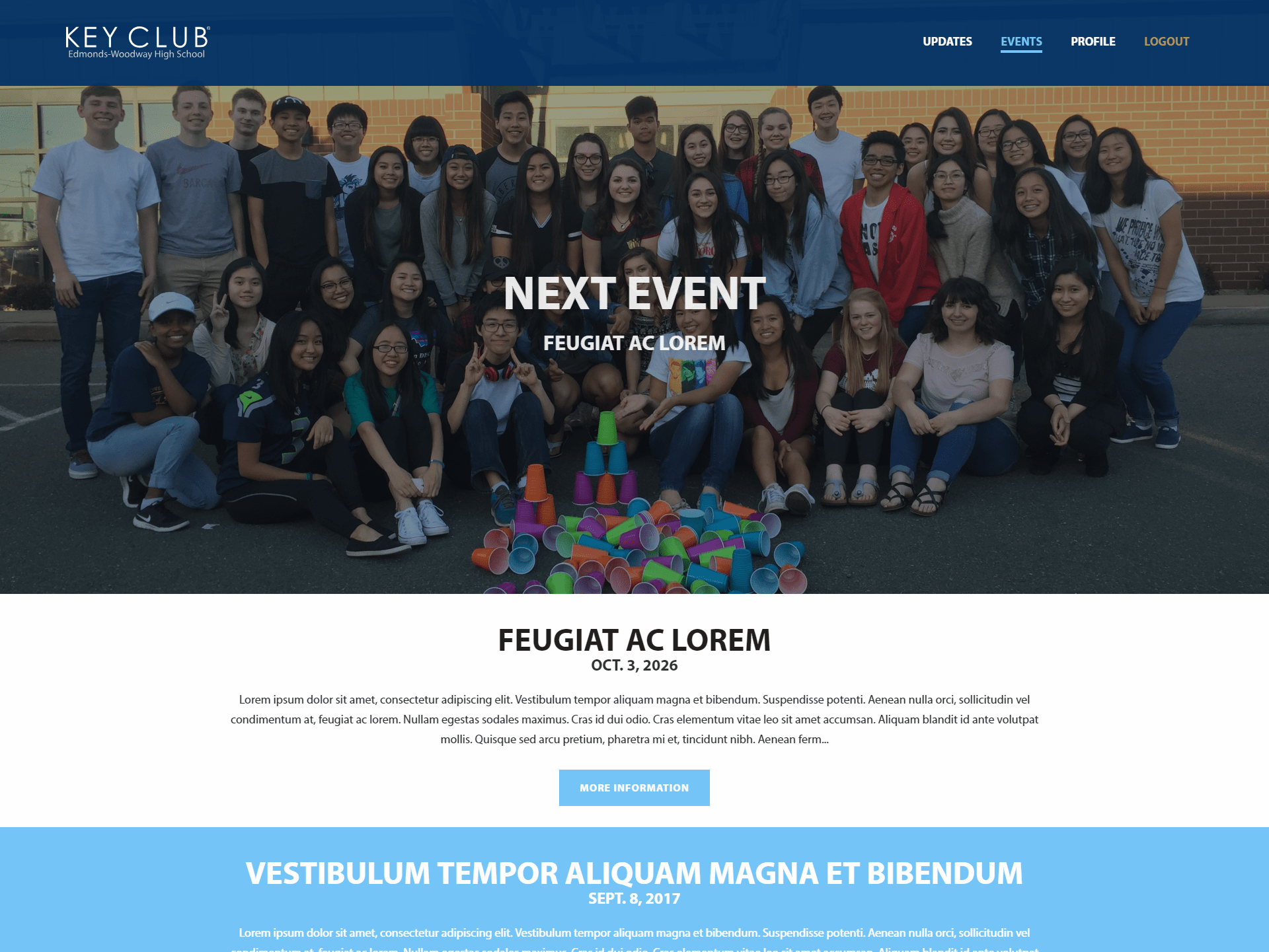 Events page