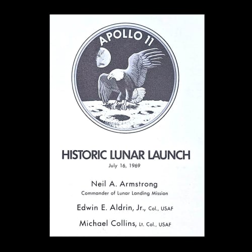 Menu per il periodo di quarantena degli astronauti Neil Armstrong, Edwin Aldrin e Michael Collins al rientro dalla missione Apollo 11