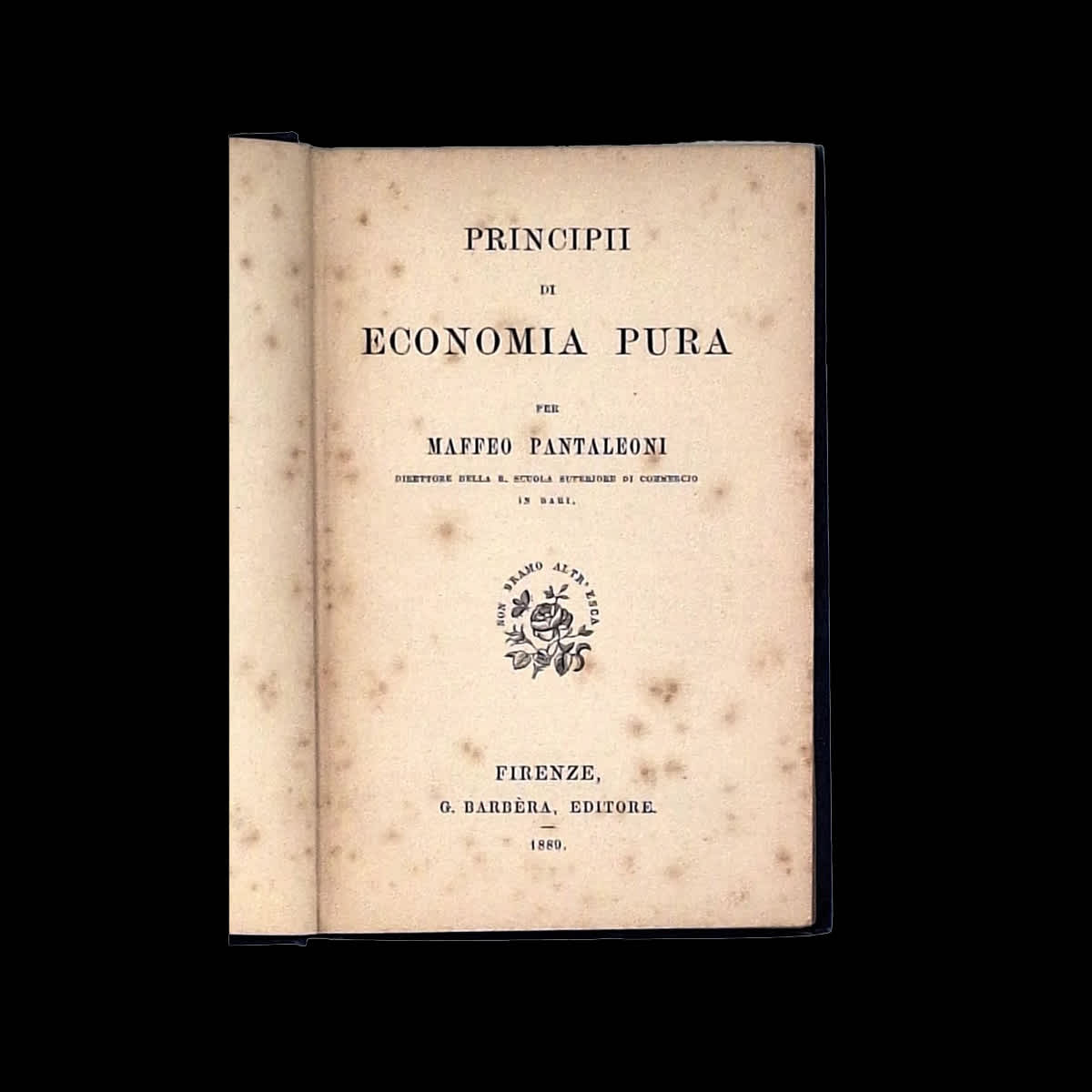 Maffeo Pantaleoni, Principii di Economia Pura, 1889 (interni e legature editoriale) - Vista 4