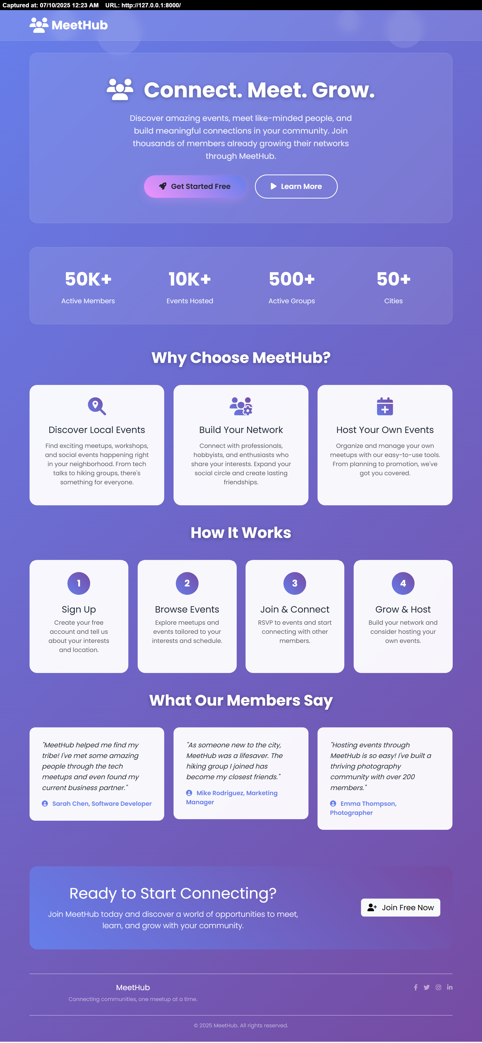 landing page