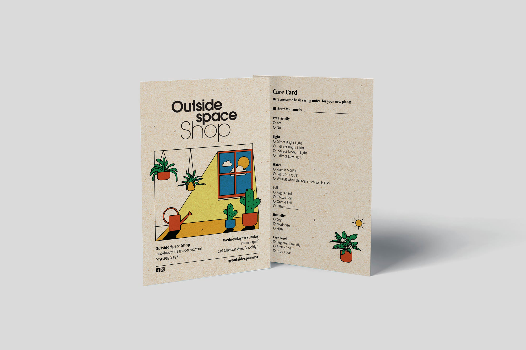 The Planty Card, a plant care card to take home