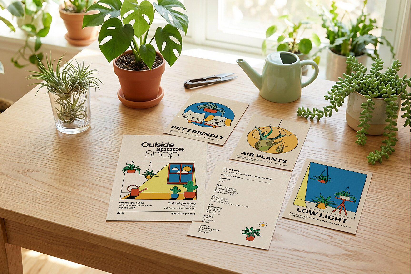 One card per plant, ready by the register