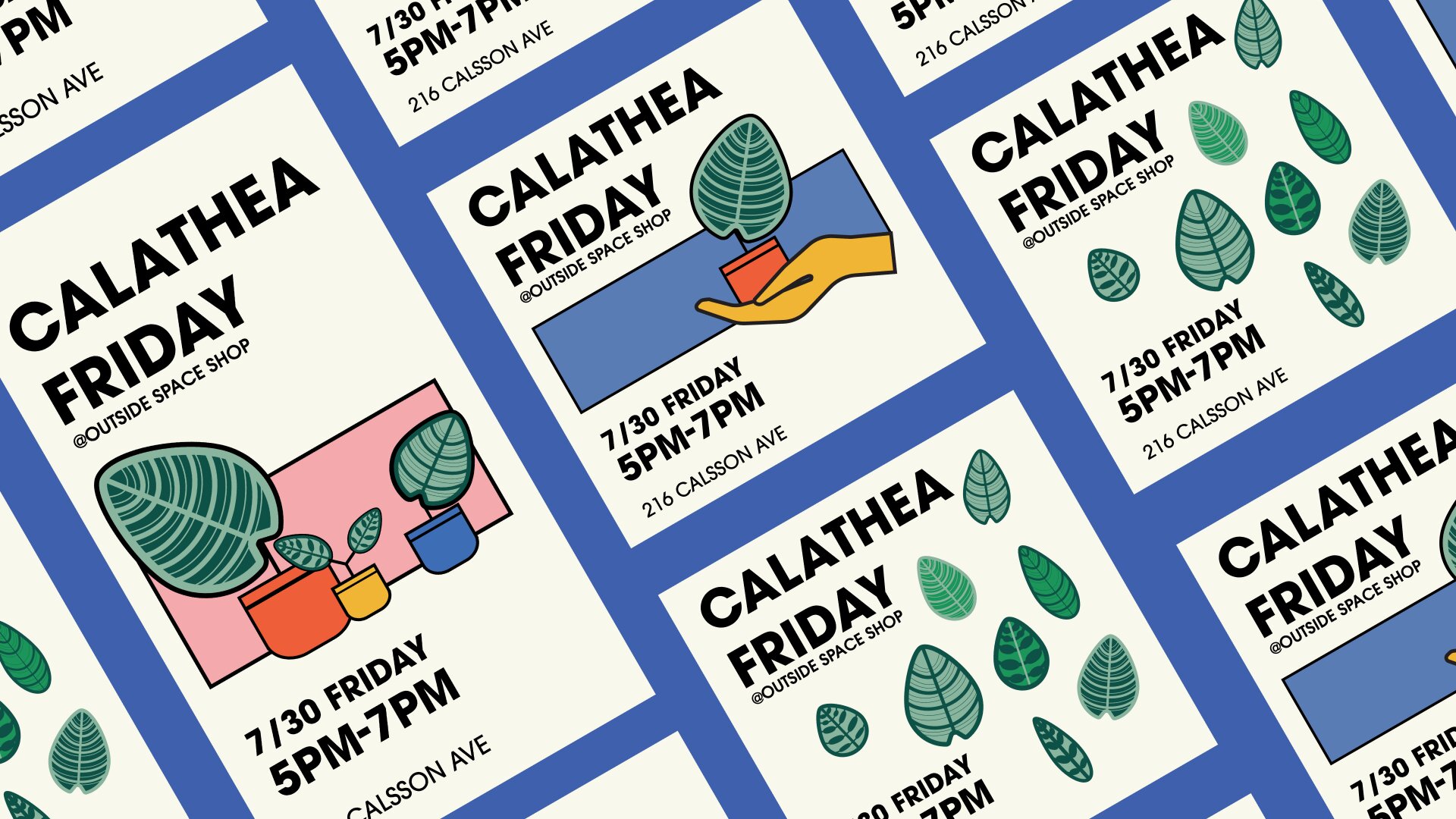 Calathea Friday event post