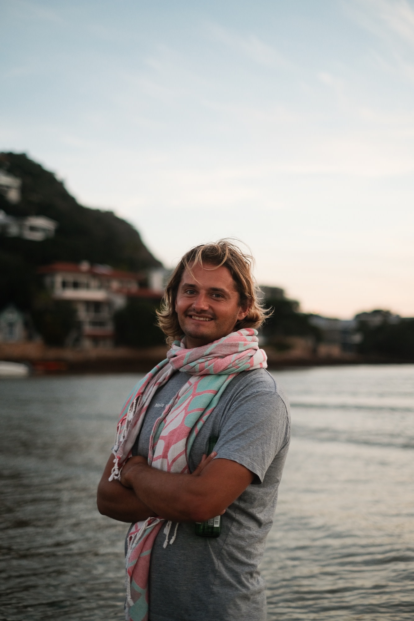 Laurence at golden hour by the water